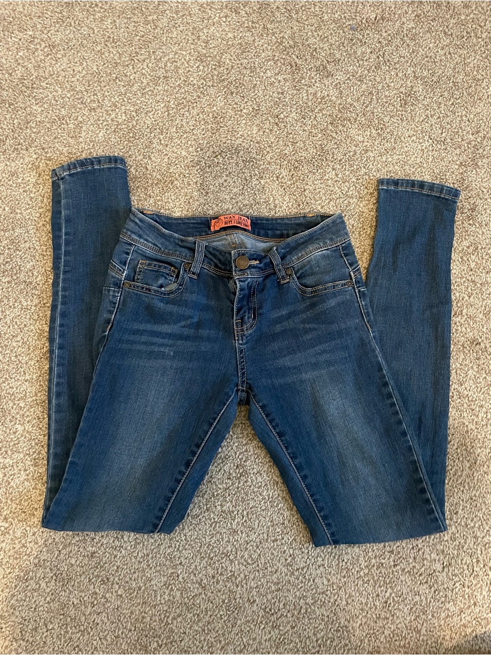 Wax Jean Dark Blue Skinny Stretch Jeans
